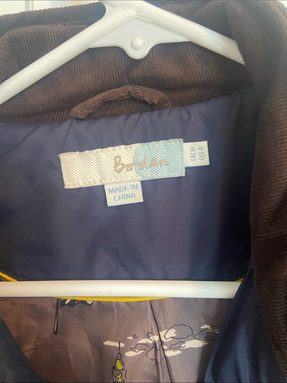 Boden Quilted Navy Diamond-Pattern Jacket - Picture 2 of 5